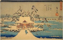 Benzaiten Santuario a Inokashira nella neve Benzaiten Santuario a Inokashira nella neve