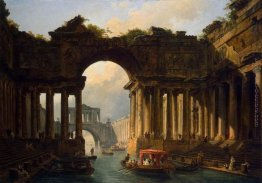 Paesaggio architettonico con un canale Paesaggio architettonico con un canale