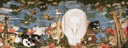 Gli uccelli, animali, e piante fiorite in scena immaginaria Gli uccelli, animali, e piante fiorite in scena immaginaria