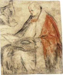 Studio di un Vescovo Seated leggendo un libro sul suo giro Studio di un Vescovo Seated leggendo un libro sul suo giro
