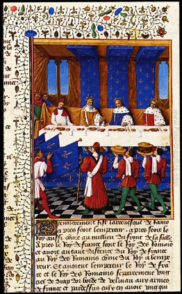 Banchetto da Carlo V (1338-1380), in Hhonour di suo zio dell'imp Banchetto da Carlo V (1338-1380), in Hhonour di suo zio dell'imp