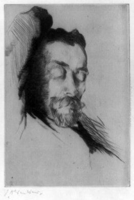 Puntasecca ritratto del pittore americano Theodore Robinson Puntasecca ritratto del pittore americano Theodore Robinson