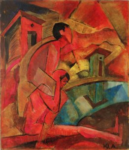 Monk Christopher con Cristo vicino al fiume Monk Christopher con Cristo vicino al fiume