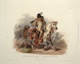 Un Blackfoot indiano a cavallo, piatto 19 dal volume 1 'Viaggio Un Blackfoot indiano a cavallo, piatto 19 dal volume 1 'Viaggio