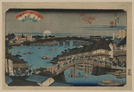 Bagliore di sera a Ryogoku Ponte Bagliore di sera a Ryogoku Ponte