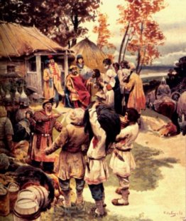 Knyaz russo Igor esige tributi dai Drevlyans a 945 Knyaz russo Igor esige tributi dai Drevlyans a 945