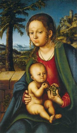 Madonna col Bambino e un grappolo d'uva Madonna col Bambino e un grappolo d'uva