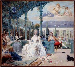 La signorina Clermont e il conte Melun al padiglione vicino Sylv La signorina Clermont e il conte Melun al padiglione vicino Sylv