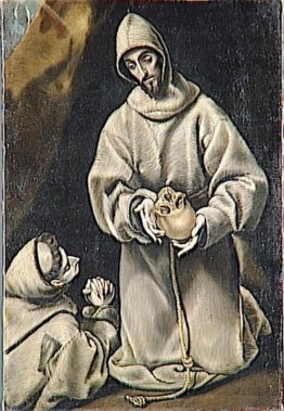 San Francesco e il fratello Leo meditare sulla morte San Francesco e il fratello Leo meditare sulla morte