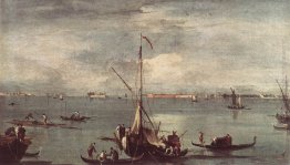 La laguna con le barche, gondole, e le zattere La laguna con le barche, gondole, e le zattere