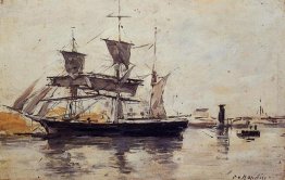 Tre Masted Nave al bacino Tre Masted Nave al bacino