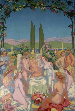 Pannello 5. In presenza degli dei Giove conferisce immortalità s Pannello 5. In presenza degli dei Giove conferisce immortalità s