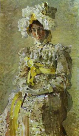 Ritratto di Nadezhda Zabela-Vrubel, moglie dell'artista, in un a Ritratto di Nadezhda Zabela-Vrubel, moglie dell'artista, in un a