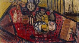 Natura morta con panno check Tavolo Natura morta con panno check Tavolo