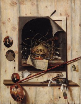 Trompe l'oeil con Studio Muro e Vanitas Still Life Trompe l'oeil con Studio Muro e Vanitas Still Life