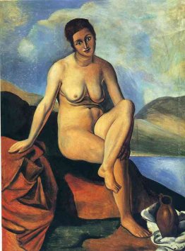 Nudo femminile con una brocca Nudo femminile con una brocca