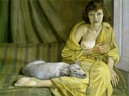 La ragazza con un cane bianco La ragazza con un cane bianco