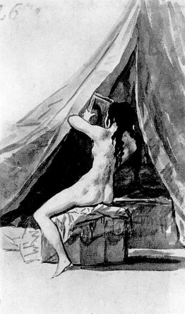 Ragazza nuda guardarsi allo specchio Ragazza nuda guardarsi allo specchio
