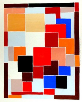 Disegno nello stile di Mondrian, forse per un tappeto, da 'Compo Disegno nello stile di Mondrian, forse per un tappeto, da 'Compo