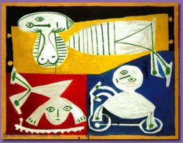 Francoise Gilot con Paloma e Claude Francoise Gilot con Paloma e Claude
