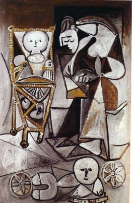 Disegno donna circondata dai suoi figli Disegno donna circondata dai suoi figli