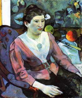 Ritratto di donna contro la vita ancora di Cezanne con le mele Ritratto di donna contro la vita ancora di Cezanne con le mele