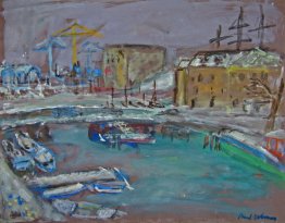 Vista sulla Oosterdok lungomare in inverno - città di Amsterdam Vista sulla Oosterdok lungomare in inverno - città di Amsterdam