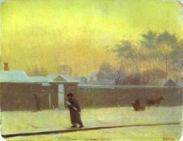 Wintry strada sull'isola Vasilievsky, San Pietroburgo Wintry strada sull'isola Vasilievsky, San Pietroburgo