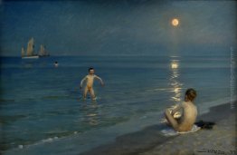 I ragazzi di balneazione in Skagen, sera di estate I ragazzi di balneazione in Skagen, sera di estate