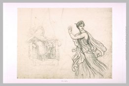 Studiare la figura di Hermione e schizzi della figura di Pirro Studiare la figura di Hermione e schizzi della figura di Pirro