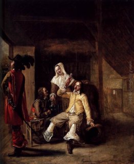 Due soldati e una donna di servizio con un Trumpeter Due soldati e una donna di servizio con un Trumpeter