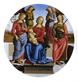 Madonna in trono con i santi Caterina d'Alessandria e Rose e due Madonna in trono con i santi Caterina d'Alessandria e Rose e due