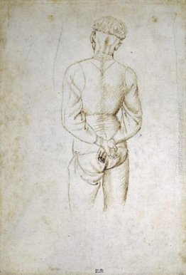 Studio di un uomo giovane con le mani legate dietro la schiena Studio di un uomo giovane con le mani legate dietro la schiena