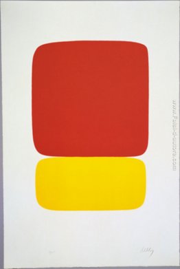 Rosso su Giallo da Suite di ventisette Colore Litografie Rosso su Giallo da Suite di ventisette Colore Litografie