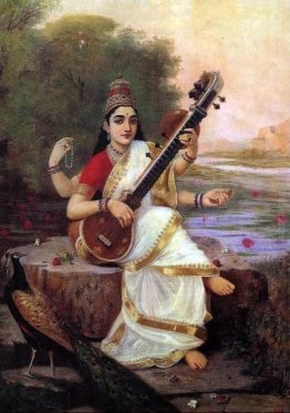 Pittura della dea Saraswati Pittura della dea Saraswati