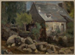 Paesaggio rustico con ponte e le case Paesaggio rustico con ponte e le case