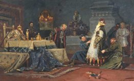 Cappotto clownesca. Boiardo Morozov A. davanti a Ivan il Terribi Cappotto clownesca. Boiardo Morozov A. davanti a Ivan il Terribi