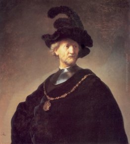 Vecchio con un cappello nero e Gorget Vecchio con un cappello nero e Gorget