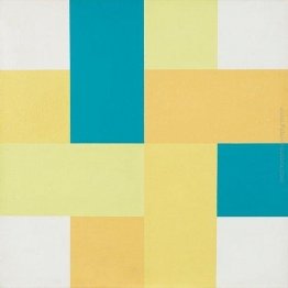 Vier verschr?nkte Farbgruppen mit blau grünen Akzenten Vier verschr?nkte Farbgruppen mit blau grünen Akzenten