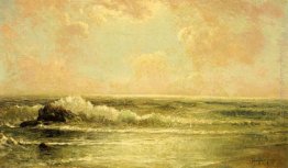 Paesaggio marino con pini e nuvole Sporgente Paesaggio marino con pini e nuvole Sporgente