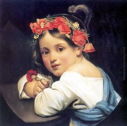 Ragazza che indossa la corona di papavero Ragazza che indossa la corona di papavero