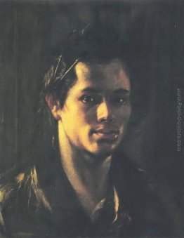 Autoritratto con pennelli dietro l'orecchio Autoritratto con pennelli dietro l'orecchio