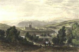 Castello di Balmoral, disegnato da Leitch, incisa da J. Godfrey Castello di Balmoral, disegnato da Leitch, incisa da J. Godfrey
