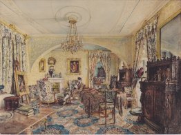 Conte Casimir Batthyány nel suo salone nel castello di Siklós Conte Casimir Batthyány nel suo salone nel castello di Siklós