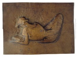 Femme étendue lisant Femme étendue lisant