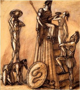 Gli studi di costume con figure mitologiche per il balletto "Dio Gli studi di costume con figure mitologiche per il balletto "Dio