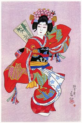 Nakamura Tomijuro come Kamuro nella Danza di Hane non Kamuro Nakamura Tomijuro come Kamuro nella Danza di Hane non Kamuro