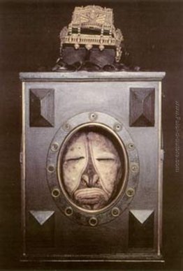 Reliquaire versare cr?ne un surmodelé du Moyen-Sepik, Nouvelle-G Reliquaire versare cr?ne un surmodelé du Moyen-Sepik, Nouvelle-G