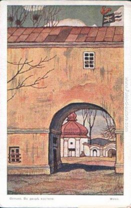 Vilna. Nel cortile della chiesa cattolica. Vilna. Nel cortile della chiesa cattolica.