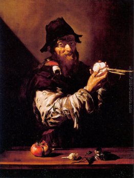 Ritratto di un uomo anziano con una cipolla Ritratto di un uomo anziano con una cipolla